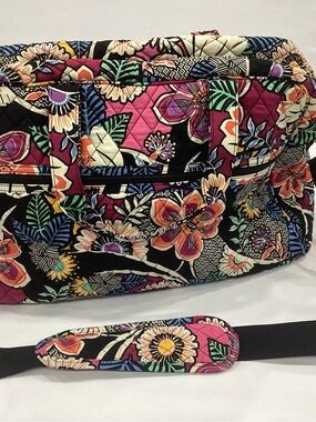 Vera Bradley Magenta Floral Quilted Travel Tote